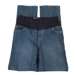 GAP Maternity Jeans Stretch Bootcut Waistband Blue Denim 5 Pockets Size 6 Reg